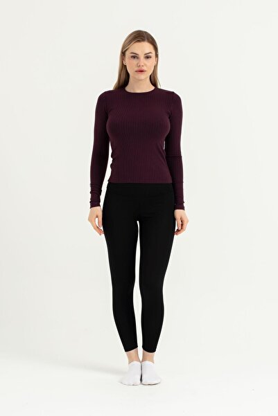 OBJE Women's Black Raised Leggings