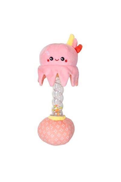 Minibo Zornăitoare senzorială pentru bebeluși Minibo, roz, pluș, 24x8x8cm