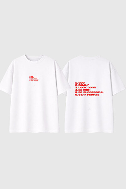 urbvn Private Design Printed White Oversize T-Shirt