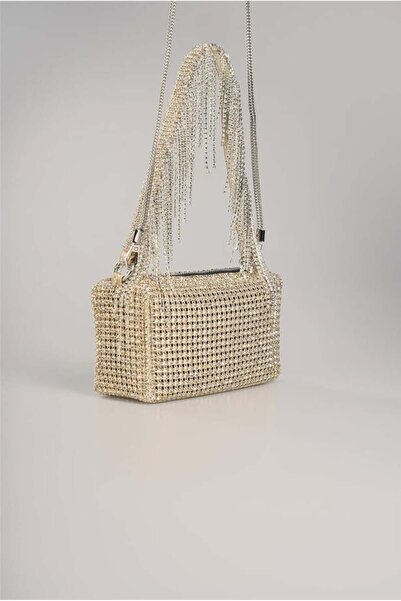 Karşıyaka Bijuteri Özel Tasarım Püskül Detaylı Taş İşlemeli Kadın Çanta