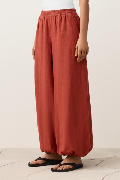 Oysho 100% linen baggy trousers
