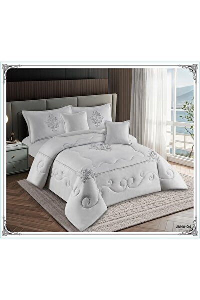 miral Summer embroidered double bedsheet set with a unique and luxurious desi...