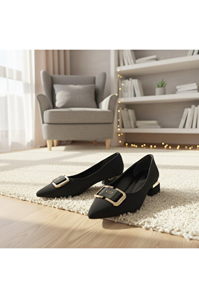 Valenta Kısa Topuk Şık Toka Babet Kadın Ayakkabı