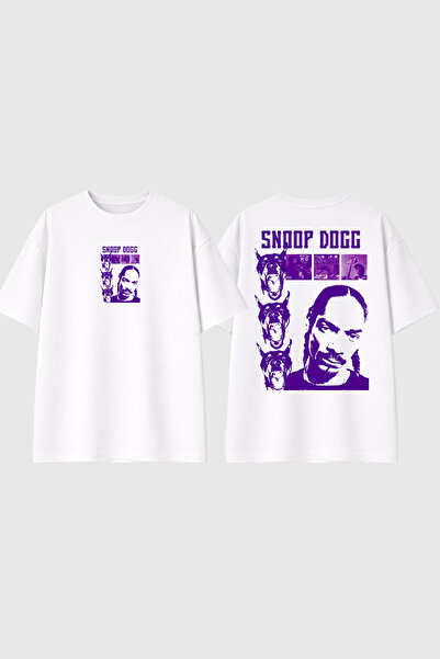 urbvn Tricou supradimensionat alb cu imprimeu Dog1 Design