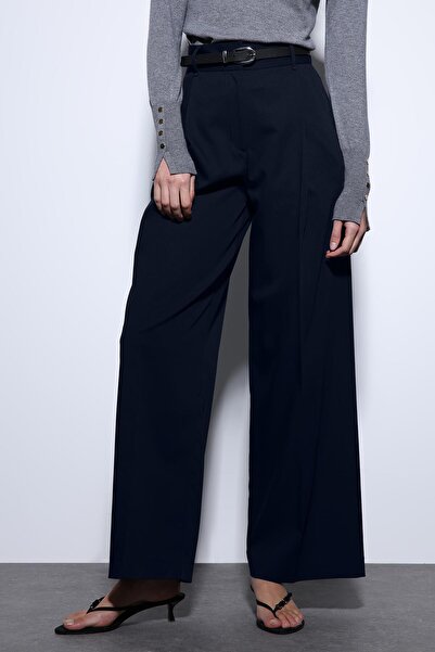 Antioch Lacivert Geniş Paça Kadın Pantolon