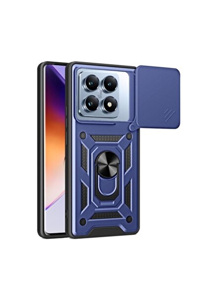 Evi Husă pentru Xiaomi 14T Pro, seria CamShield, X7, poliuretan, albastră