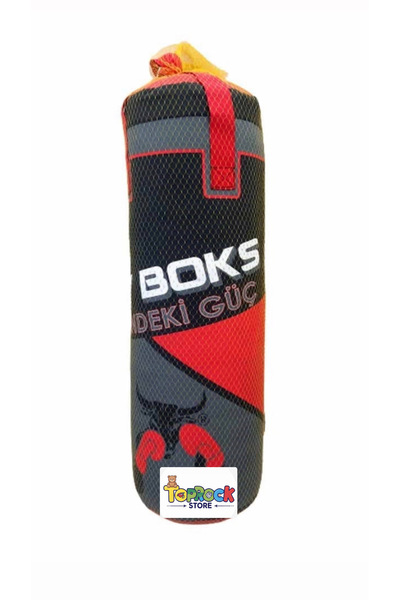 TOPROCKSTORE Çocuk Boks Torbası Seti Eldivenli Asma Çengel Aparatlı 70 Cm