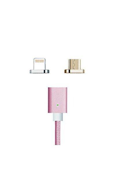 SOHO Cablu de date încărcare magnetică 2 în 1 Micro USB, Lightning 1 m, Texti...