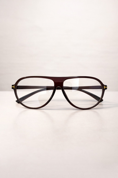 PİYESBOUTİQUE Damla Pilot Bone Transparent Women Men Unisex Blue Light Protec...