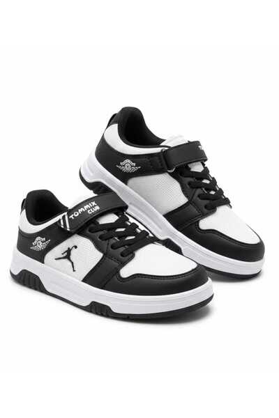 McDark White Black Unisex Children's Orthopedic Velcro and Lace-Up Sports Shoes