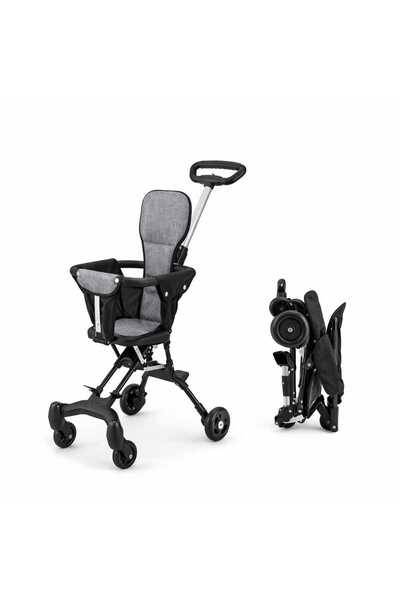 dehkah عربة أطفال دفع حديثي الولادة قابلة للطي مع مظلة شمسية وسلة تخزين أسود ...