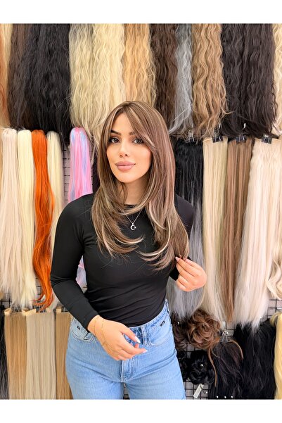 favorim peruk Gerçek saç dokusunda röfleli peruk