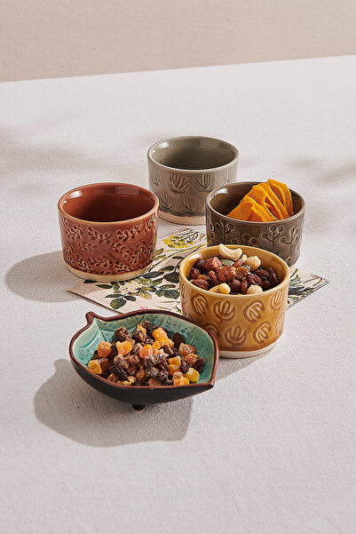 Paşabahçe Yaprak Seramik 4'lü Kase Seti