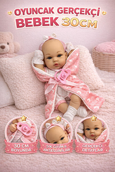 YILDIRIM OYUNCAK 30 Cm Aksesuarlı Oyuncak Gerçekçi Bebek | Hareketli Eklemli,...