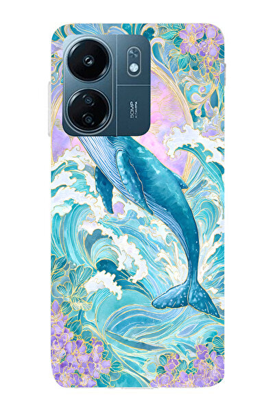 moonset Redmi 13C Uyumlu Baskılı Yumuşak Silikon Şeffaf Telefon Kılıfı