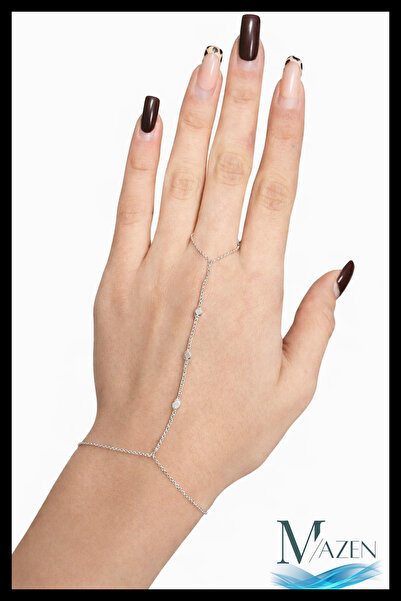 MAZEN Şahmeran |   Small Cube Detailed Silver Color Vip Hand Chain