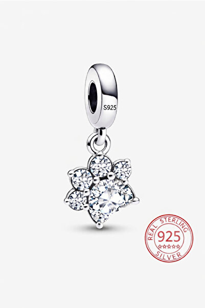 POSEİDONS JEWELLERY S925 Zirkon Taşlı Işıltılı Pati İzi Sallantılı Charm