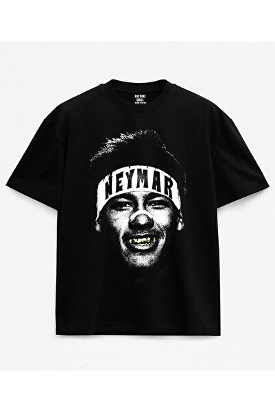 kun inaki Neymar Jr Baskılı Siyah Unisex Tişört