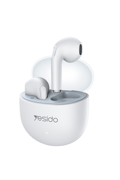 Yesido Half-in-ear Bluetooth headphones with microphone TWS35, 250mAh, white