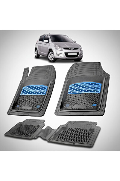 TEAMCAR Car Mats Hyundai i20 2008-2012 - Rubber Floor Mat-Blue