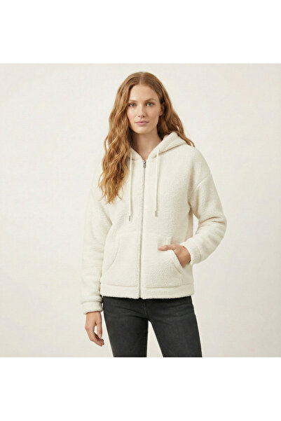 ModaShan Unisex Oversize Kapüşonlu Yumuşak Dokulu Fermuarlı Peluş Sweatshirt ...