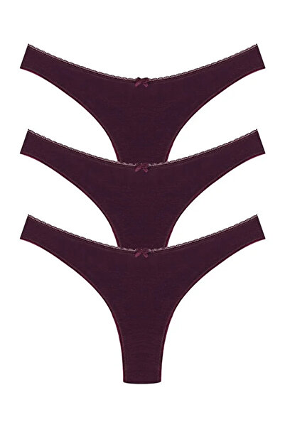 YOYYO 3-Piece Cotton High Waist Brazilian Cut Women's Panties