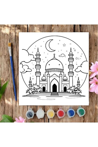 CHVE DESIGN 20x20 Tuval Boyama Seti Etkinlik Camii Hoş Geldin Ramazan Dini Et...