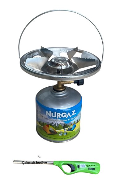 NURGAZ kamp ocak piknik kamp seyahat pratik küçük Ocak 450gr gaz kartuşlu haz...