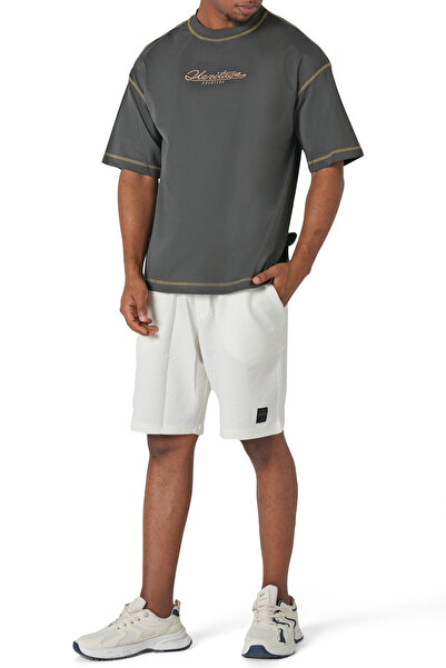 hendam Men's casual gold embroidery t-shirt