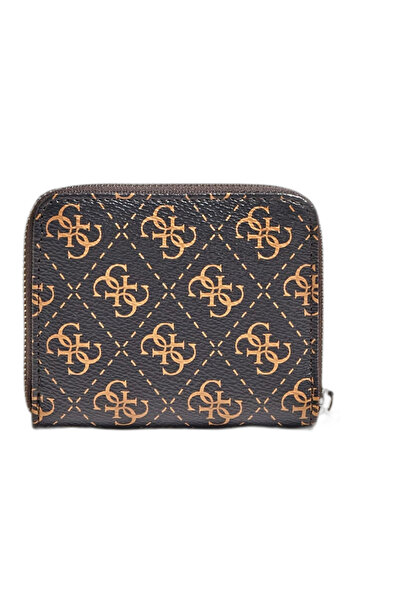 Guess Guess, Kamryn, Υφασμάτινο Πορτοφόλι, SLG Small Zip, Καφέ, Για Γυναικεία