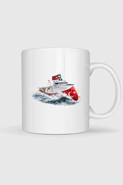 Bahriyeli Collection Rv Barbaros Hayreddin Paşa Mug with Waves Printed Design