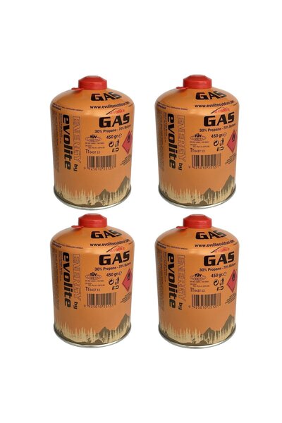 Evolite Butane Propane Vidalı 450 Gr. Ocak Kartuşu - 4 Adet