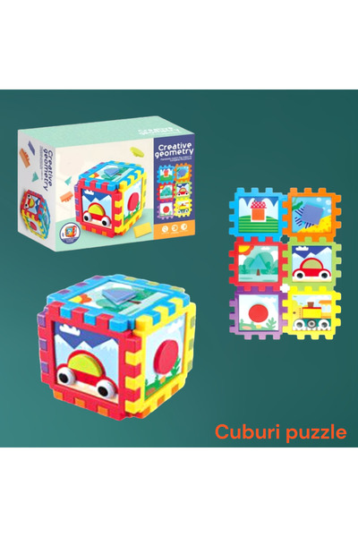OEM Multicolored cube toy, with different geometric puzzle shapes, lightweigh...