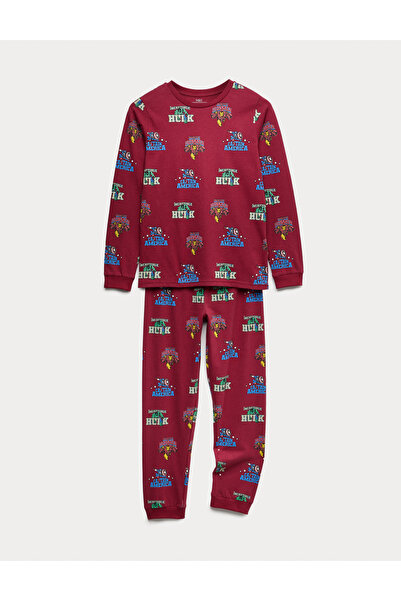 Marks & Spencer Marvel Baskılı Pamuk Pijama Takımı (3-12 Yaş)