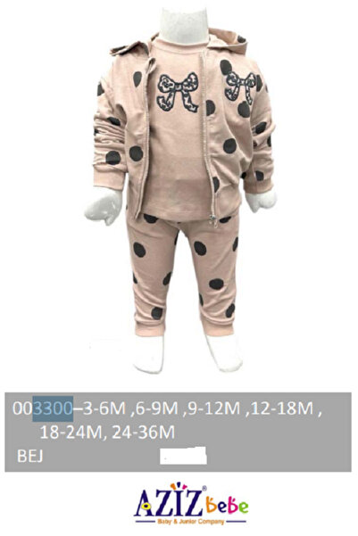 Aziz Bebe Set cardigan din 3 piese pentru bebeluși, cu model cu fundițe și bu...