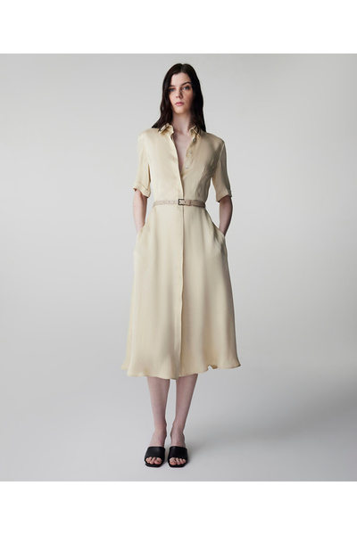 İpekyol Kemerli cupro elbise