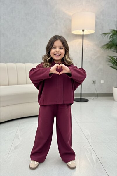 Elidabutik طقم من قطعتين بلون البرقوق العصري