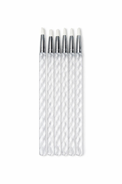 OEM Silicone Nail Art Brush Set with Acrylic Handle – 6 Pieces