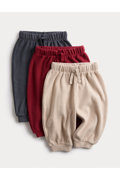 Marks & Spencer 3’lü Waffle Jogger Pantolon (0-3 Yaş)