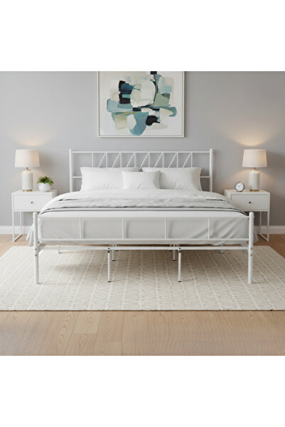 co arma إطار سرير أبيض 200*180 سم