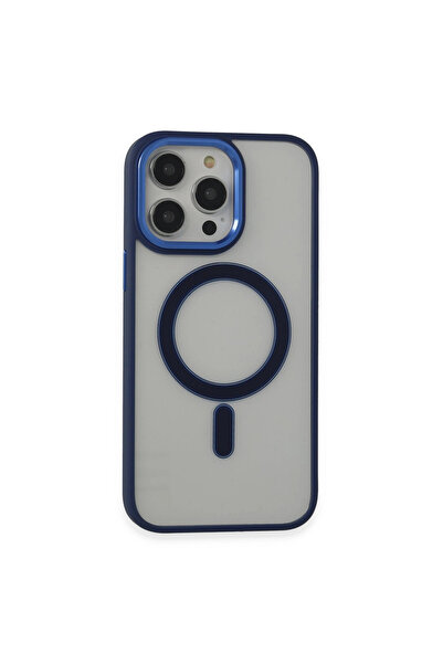 eco port Iphone 14 pro case room magneticsafe silicone - navy blue