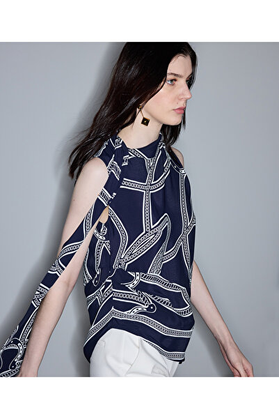 İpekyol بلوزة فيسكوز منقوشة