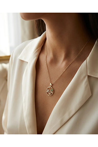 Dorvina قلادة نسائية من الفولاذ 316L باللون الذهبي موديل زيركون ستون لا تفقد ...