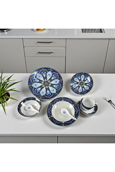 AR HOME 42 Pcs Porcelain Dinner set - Round Shape - 6 Person