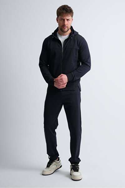 Shooter Sportswear Men's Zippered Tracksuit Set with Hooded Hidden Pocket Det...