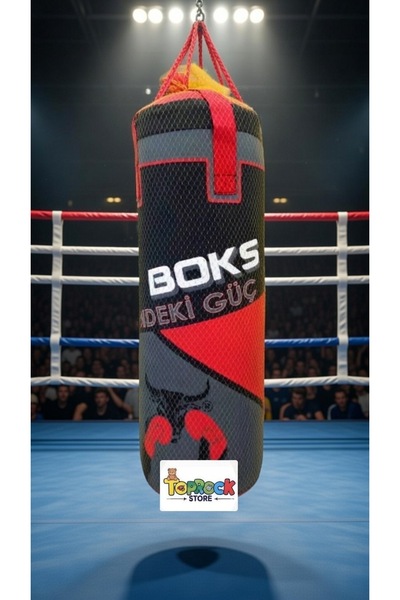 TOPROCKSTORE Çocuk Boks Torbası Seti Eldivenli Asma Çengel Aparatlı 70 Cm