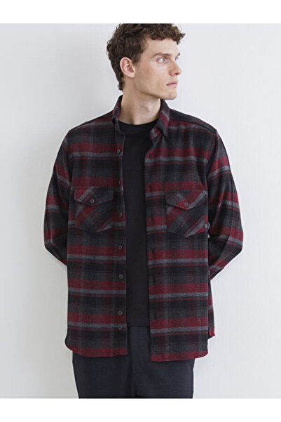 LC Waikiki I Standart Fit Checkered Embroidered Men's Lumberjack Shirt from F...