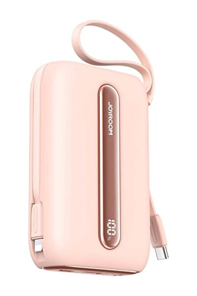 Joyroom بنك طاقة صغير فائق السرعة JR-L012 Plus بقوة 22.5 واط مع كابلين - وردي
