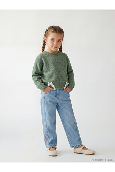LC Waikiki LCW Kids Regular Fit vezene farmerke za devojčice