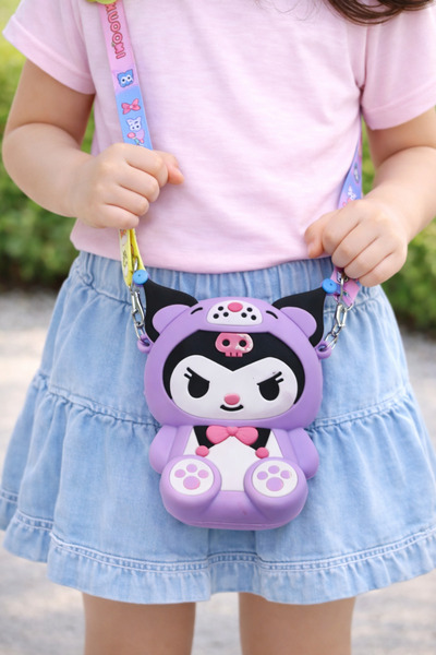 MakeWell Kuromi Children's Bag with Strap – Cute Silicone Mini Shoulder and N...